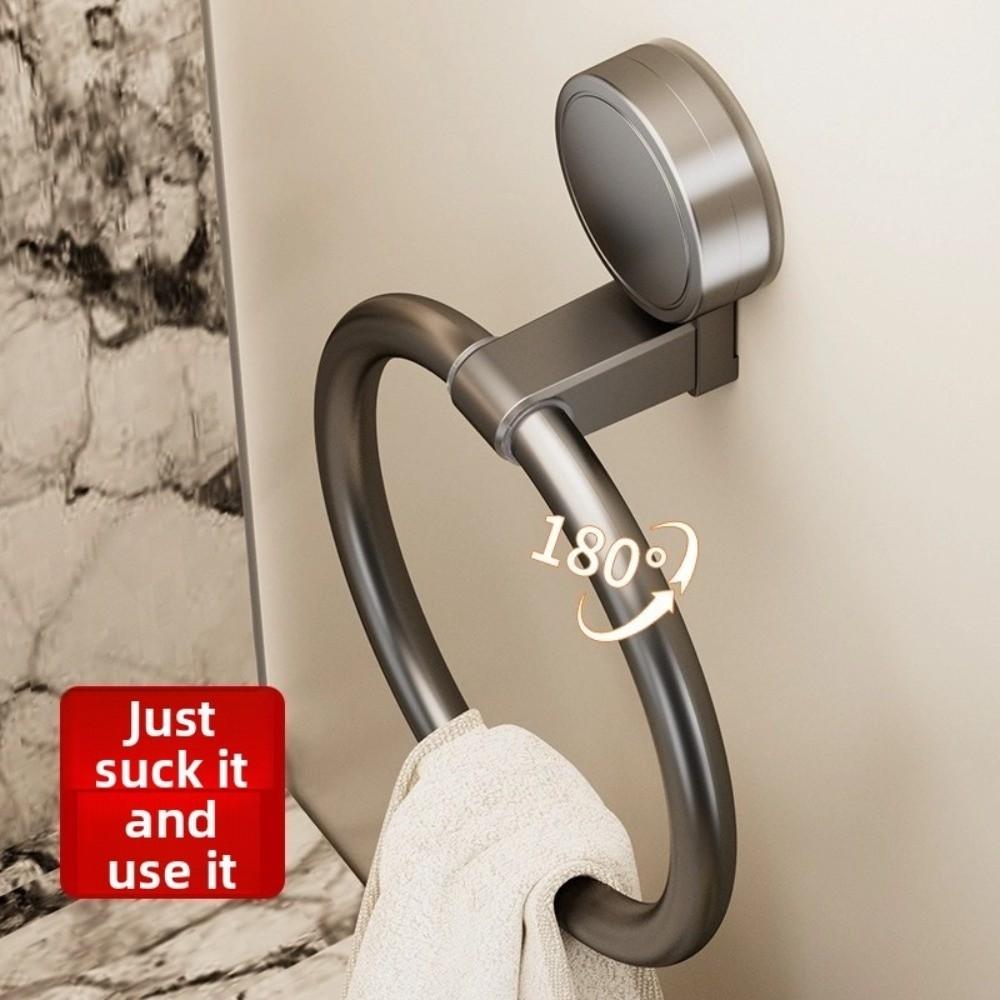 Quality No Need To Drill Bathroom Towel Ring Suction Cup Wall Hanging Kitchen Rag Rack Removable Bath Towel Holder Kitchen