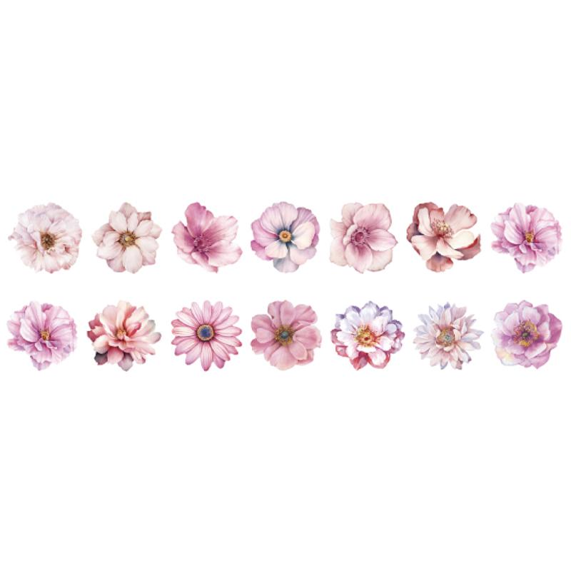 1roll Washi Tape Spring Color Flower Shaped Tape Handbook Stationery For DIY Hand Account Scrapbook Diary Decoration