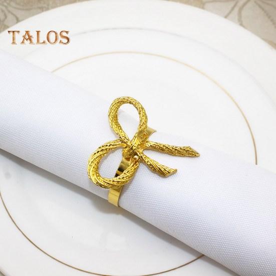 6Pcs Wedding Party Napkin Rings Vibrant Color Sparkling Exquisite Metal Napkin Buckles Dining Table