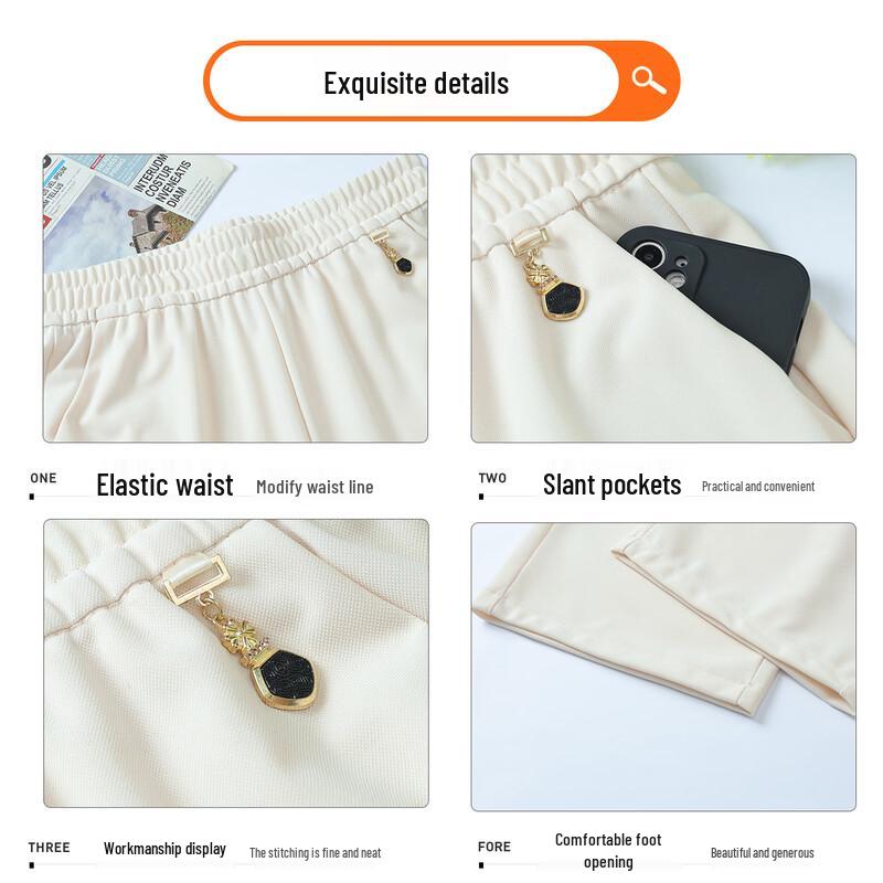 QianLian Women's Summer Straight-Leg Casual Pants