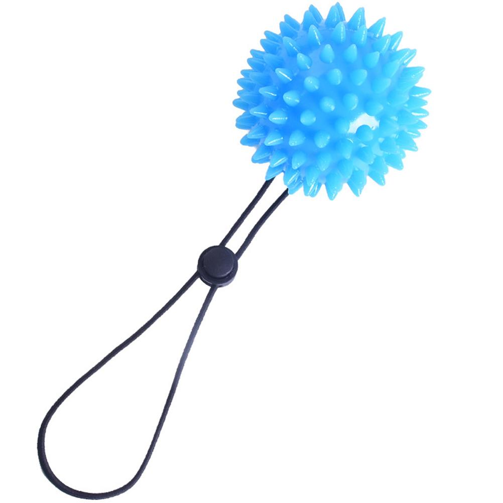 2Pcs Hand Balls for Exercise TPR Rugby Hedgehog Stress Relief Balls with Adjustable Wrist Strap for