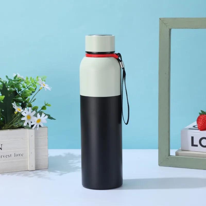 600-1000ml Outdoor Insulated Stainless Steel Bottle, Leakproof Large Capacity Thermos for Camping & Gym