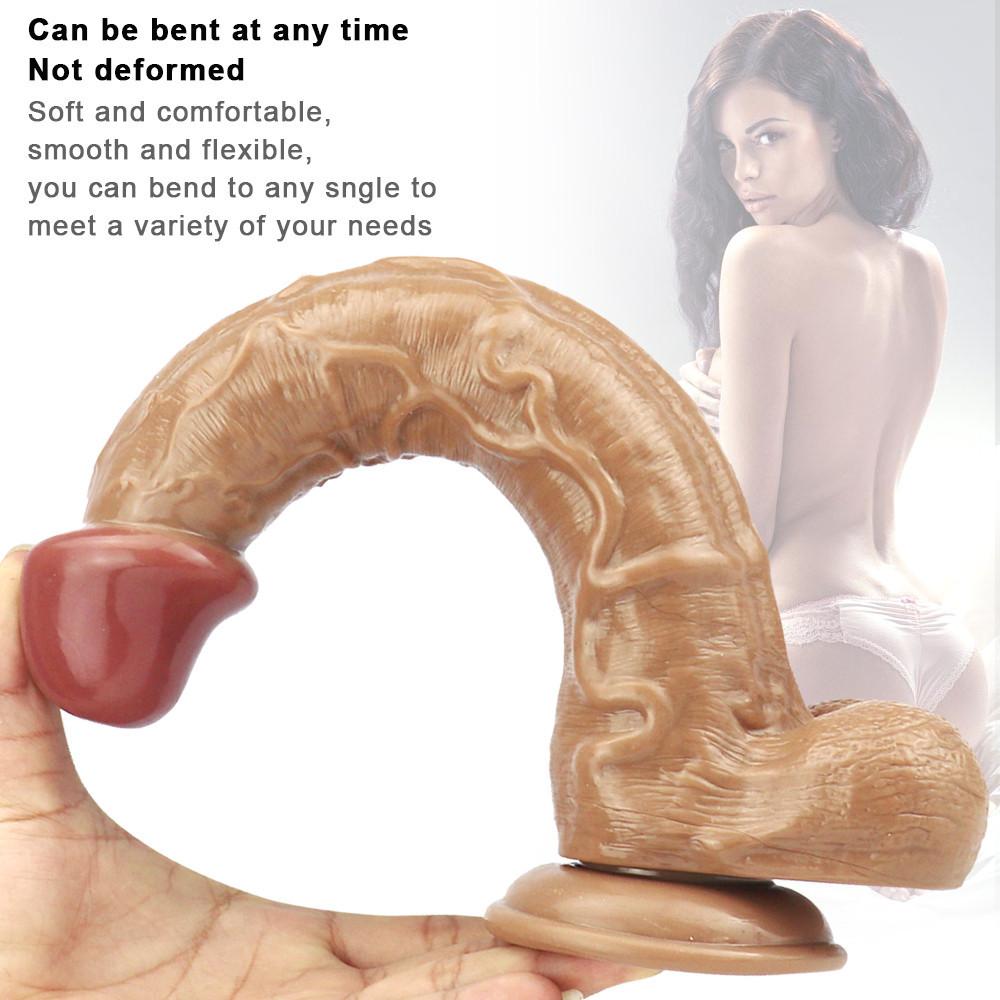 Brown Female Masturbator Generations Healthy Soft Glue Huge Realistic Dildo Suction Cup for Women Big Dick Sex Toys Shop