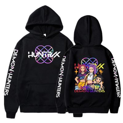 KPop Demon Hunters Huntrix Funny Anime Print Hoodie Men Women Aesthetic Trendy Casual Pullover Long Sleeves Sweatshirt Fan Gifts