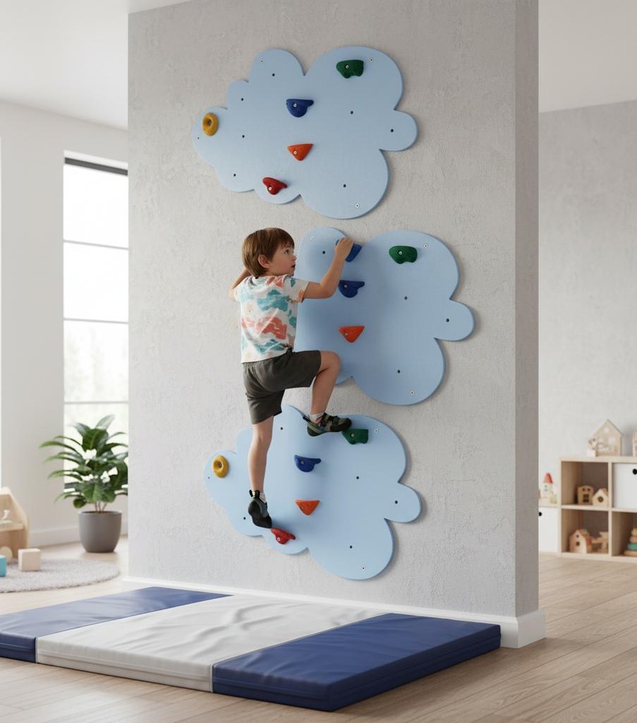 Climbing Wall Cloud 3 White - Gray Holds