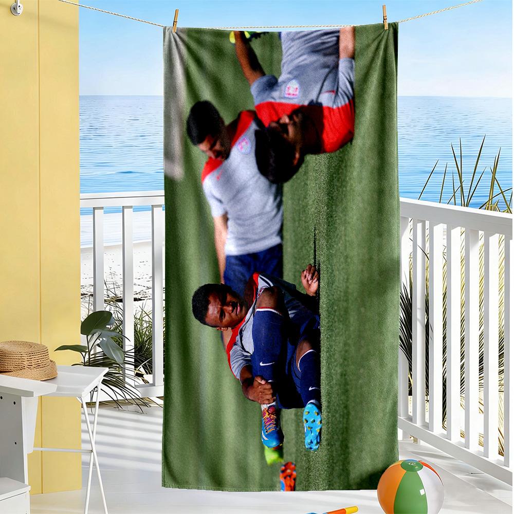 Football Players Beach Towel Super Soft & Absorbent Comfortable Lightweight Suitable for Swimming, Gym, Camping, Yoga Vacation
