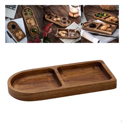 Elegant Wooden Serving Tray with Compartments for Entertaining