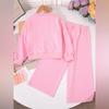 Kids Cartoon Casual Fashion Outfit Set Long Sleeve Top & Pants