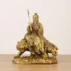 Brass Tiger-Riding Tianshi Longhoushan Sword-Holding Zhang Daoling Statue Craft Ornament