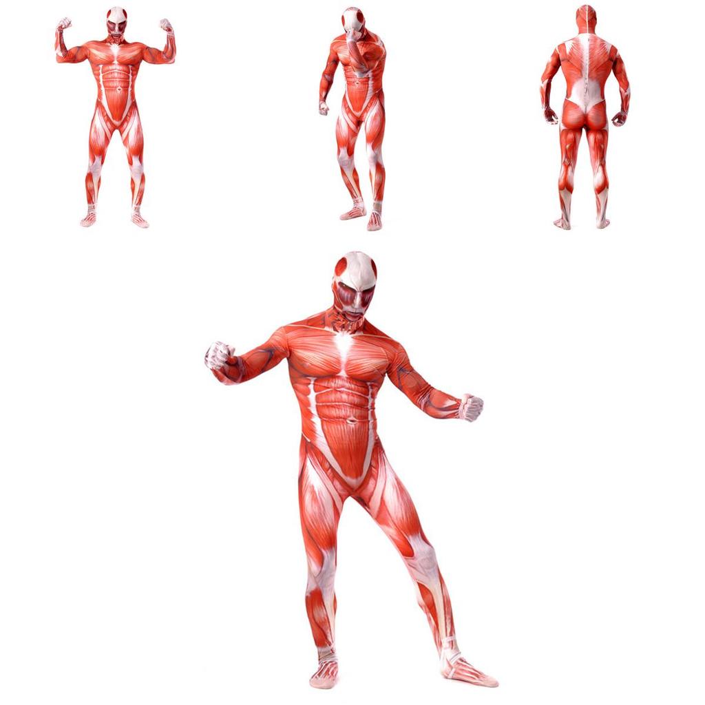 Tuta Integrale Halloween Attack On Titan Scheletro Muscoli Lycra Spandex Tuta Per Tutte Le Taglie
