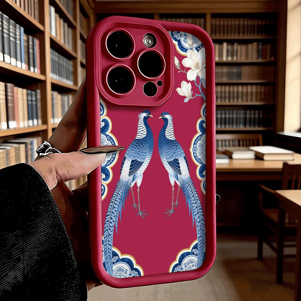 Blue Pheasants Magnolia Soft TPU Shockproof Case For Xiaomi Redmi Note 15 14 13 12 11 Pro Anti-Fall Protective Back Cover