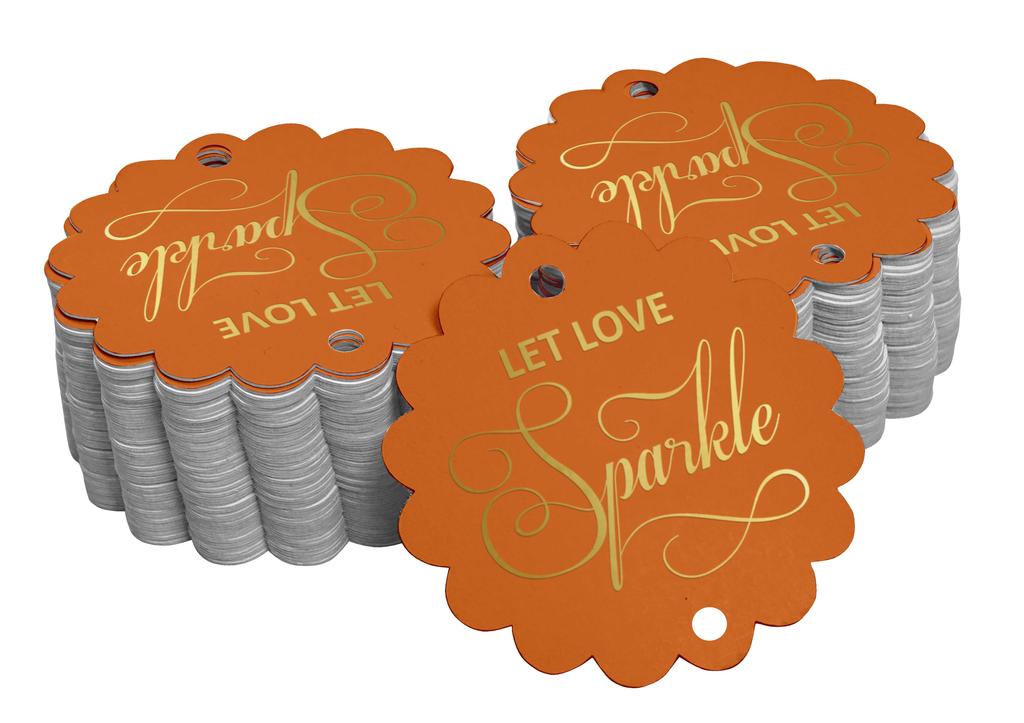 Inkdotpot 100 Pack Let Love Sparkle Wedding Favor Paper Tags Craft Real Gold Foil Hang
