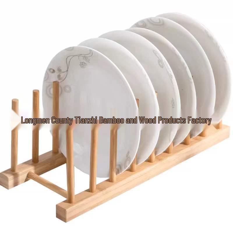 

Wooden Multi-Functional Kitchen Storage & Drying Rack for Bowls, Plates, Cups, Dishes, and Tea Cakes 3 pillars, 2 slots, 14cm length, 4.5cm spacing