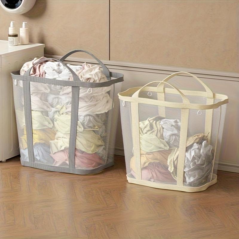 Boho Style Fabric Laundry Basket Foldable Pop Up Hamper with Side Pocket and Reinforced Handles for Laundry Bathroom Dorm Travel