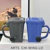 Creative Ceramic 3D Recycling Bin Mug Shape Garbage Trash Can Coffee Cup Trash Can Modeling Cup Personality Funny Ceramic Cups