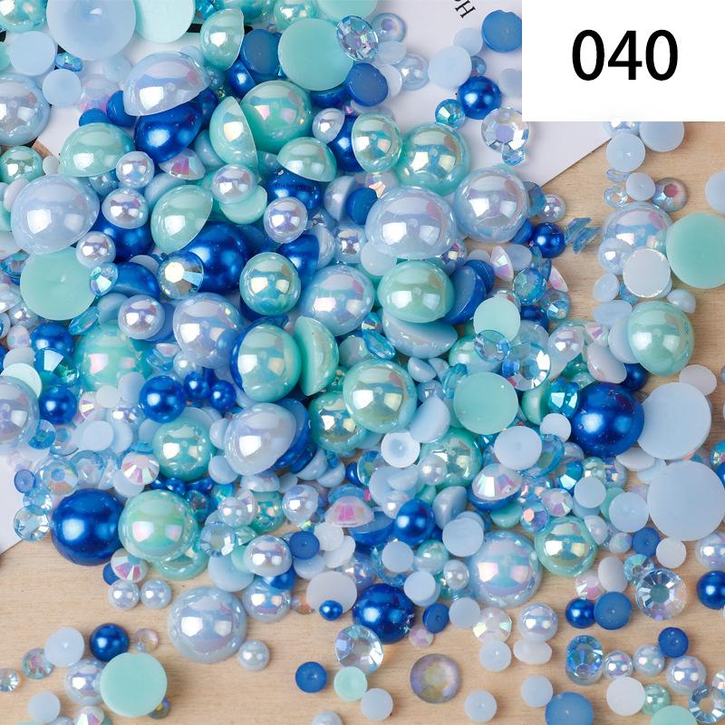 Yantuo 1000g Mixed Packaging Flat Back Pearls Resin Rhinestone Jelly Rhinestones Bulk Abs Loose Pearl for DIY Decoration