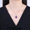 Amethyst Teardrop Silver Chain Necklace for Women [COAI]