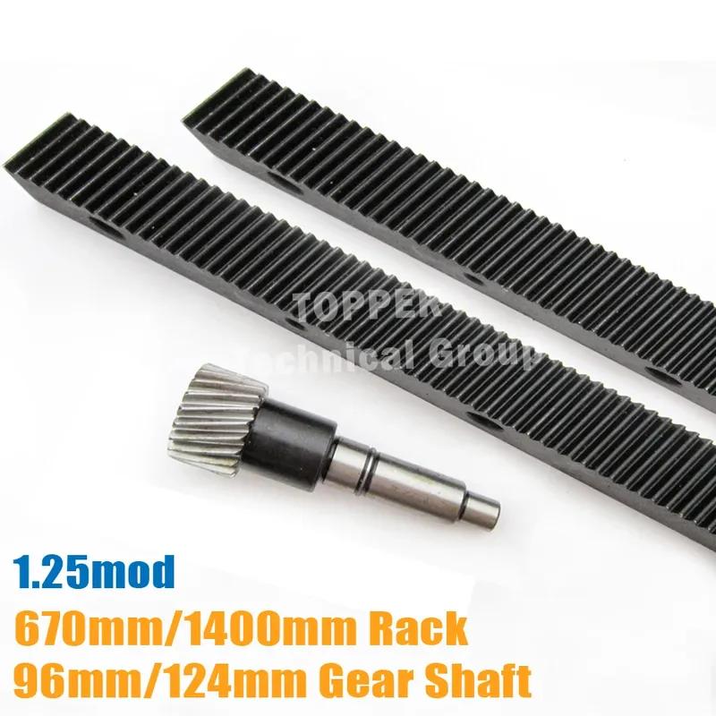 1.25mod Gear Rack 670mm/1400mm right helical and Pinion Shaft left hand 96mm/124mm for Engraving machine cnc parts