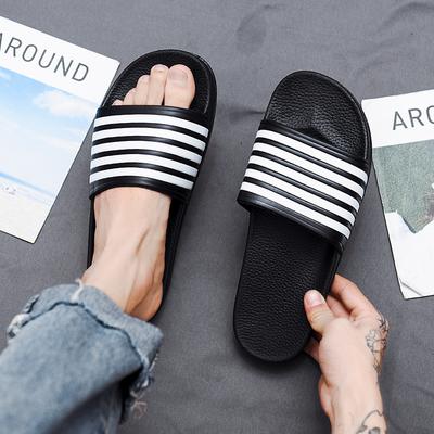 Chinelo Masculino Listrado de Zebra da Moda Confortável Antiderrapante Chinelo de Banheiro Para Homens Plataforma Verão Slides Masculinos Tamanho Grande 39-48