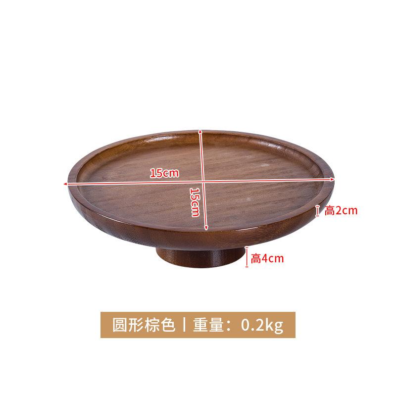 Retro Wooden High Feet Plate Cake Tray Fruit and Pastry Tray Desktop Storage Container Square Cake Trays Party Organizer