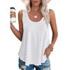 Damenmode Lässig Sommer Einfarbig Druck Ärmellos U-Ausschnitt Locker Weste T-Shirt EMA