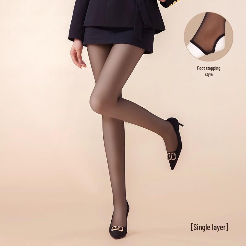 Xu Lu Inspired Women's Sheer Black Velvet Leggings for Autumn/Winter