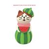 Japanese Cat Bonsai Watermelon Ornament - Trendy Resin Zakka Decoration