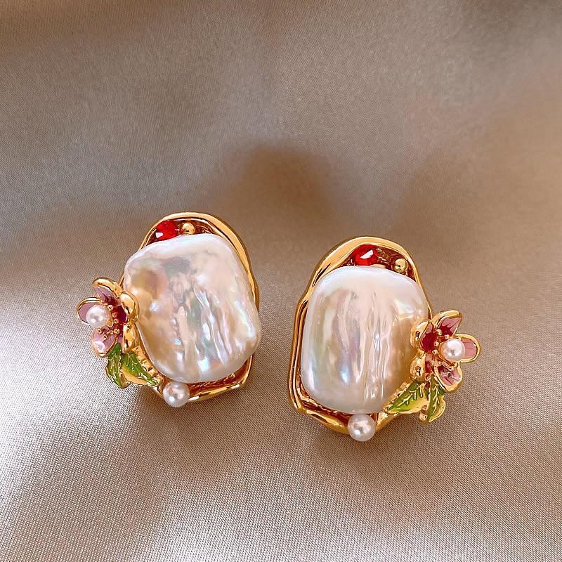 New Arrival Sweet Flower Natural Freshwater Pearl 14K Gold Filled Ladies Stud Earrings For Women Birthday Gifts