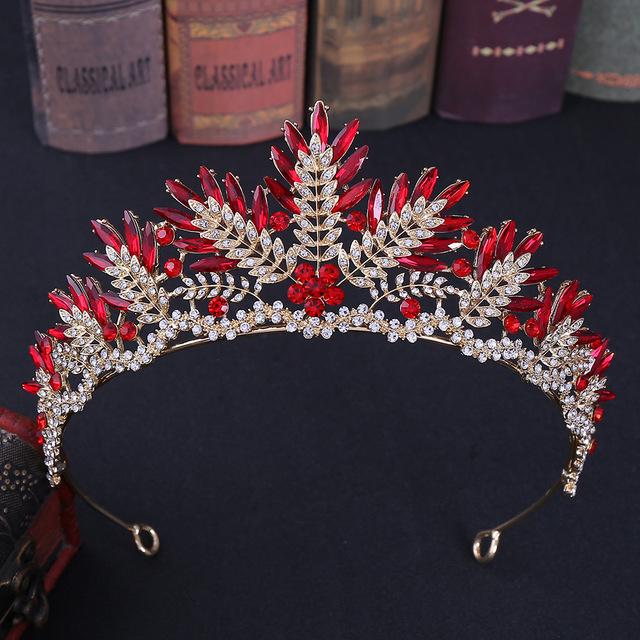 Baroque Bronze Black Crystal Beads Bridal Tiaras Rhinestone Diadem Pageant Crown For Brides Headbands Wedding Hair Accessories