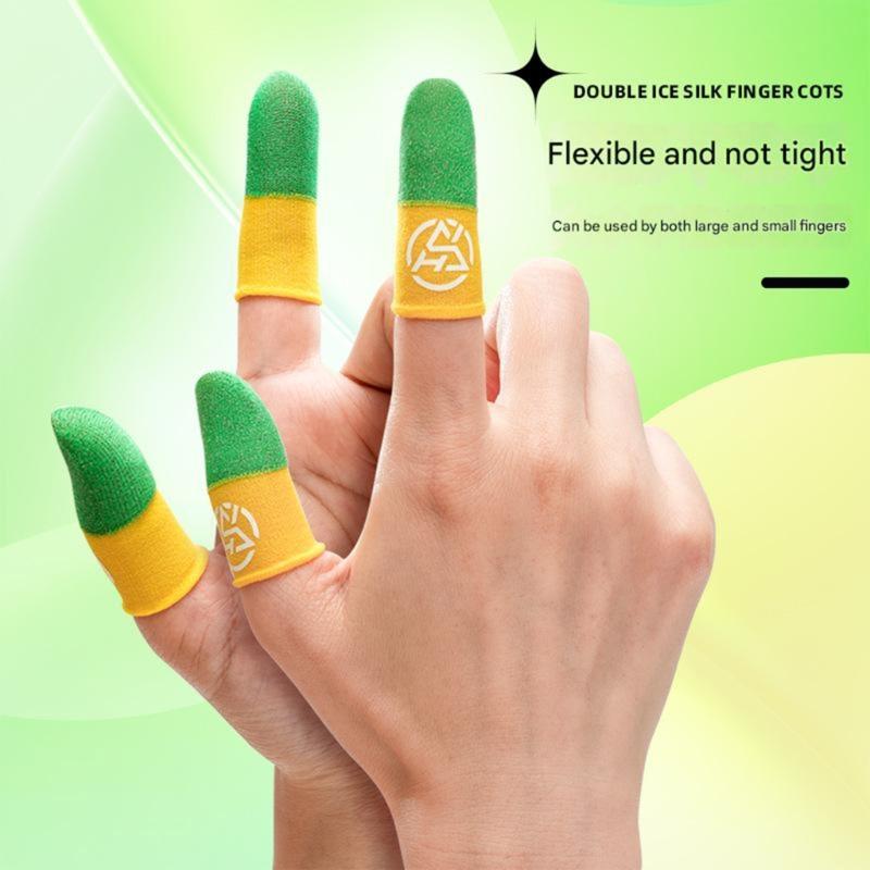 Glow In The Dark Gaming Finger Sleeves Conductive Fiber Double Tone Design For Enhancing Night Play And Precise Touch Display Control