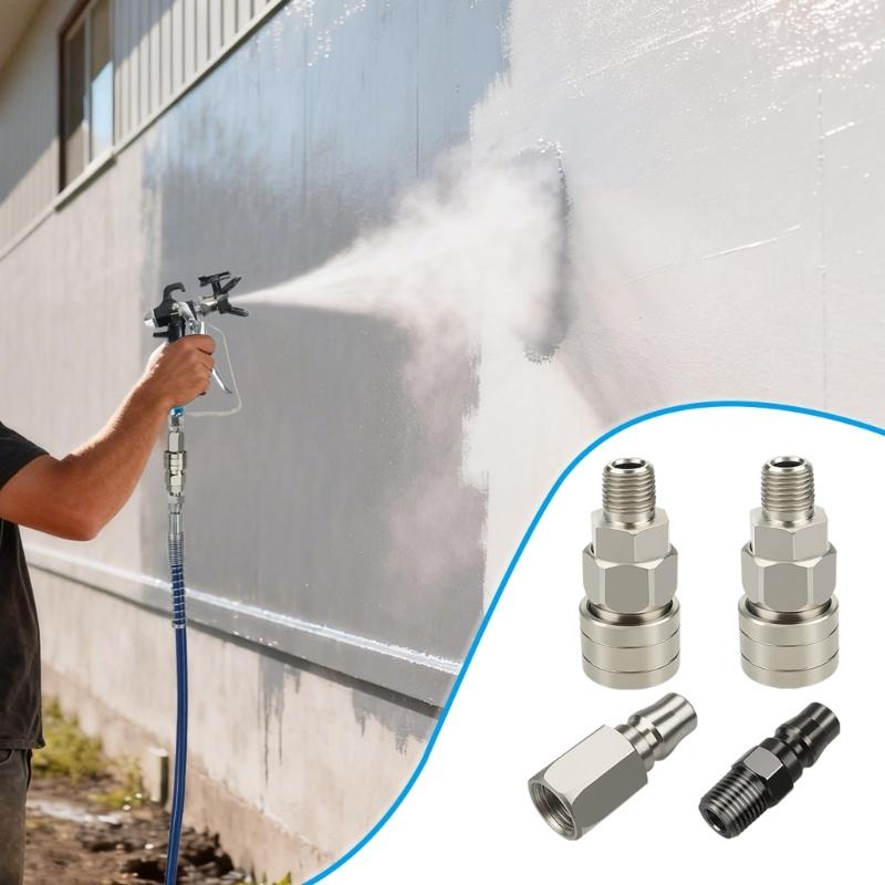 2Pcs Universal 360 Quick Connector Adapters Airless Straight Hose Swivels Connector For Easy Connection And Enhances Flexibility
