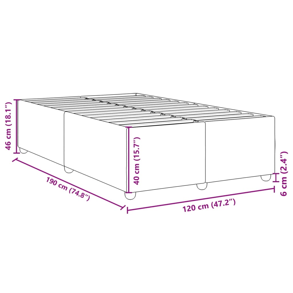 Bed Frame without Mattress Cream 120 x 190 cm Fabric