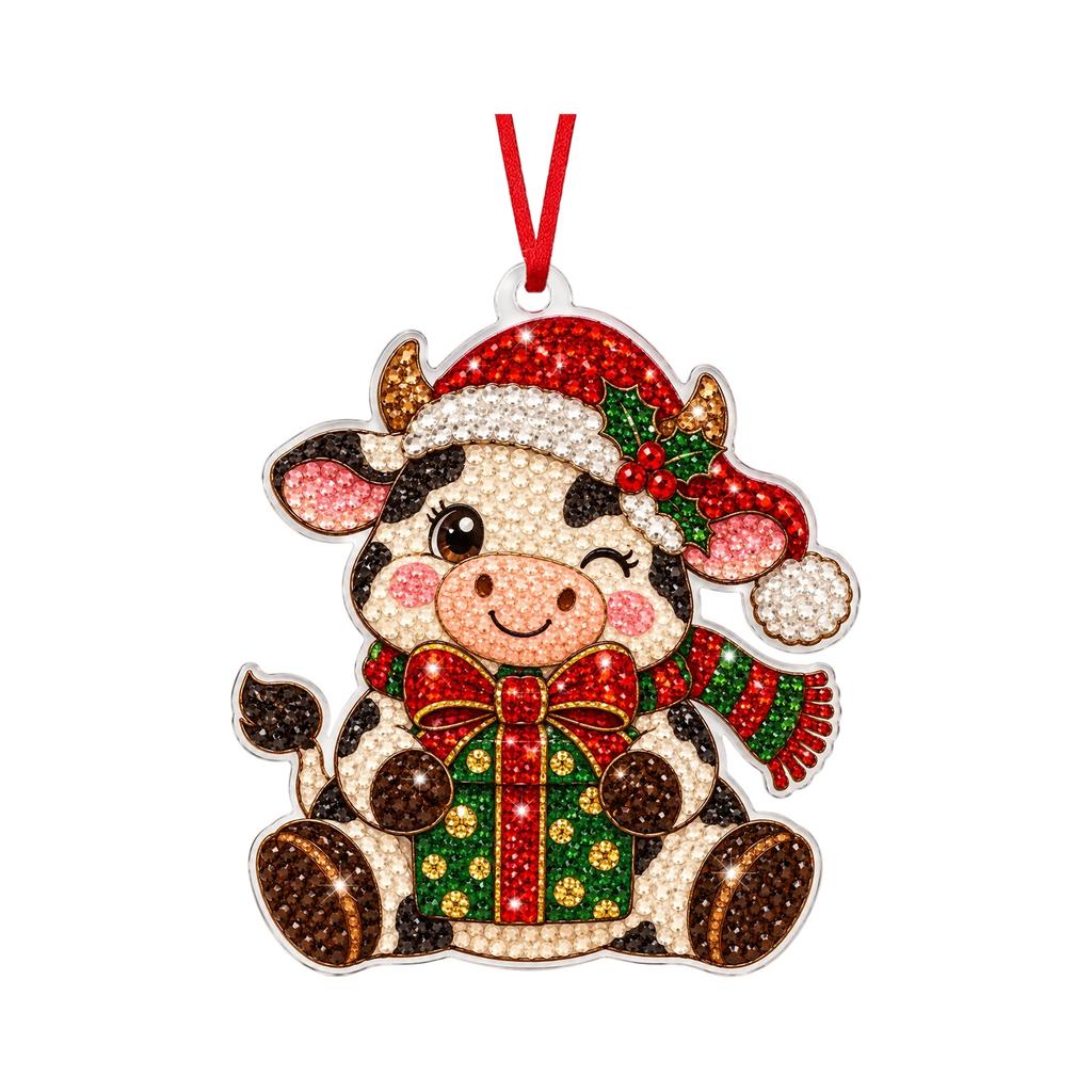 Christmas 2D Acrylic Hanging Ornament Cute Holiday Decoration for Kids