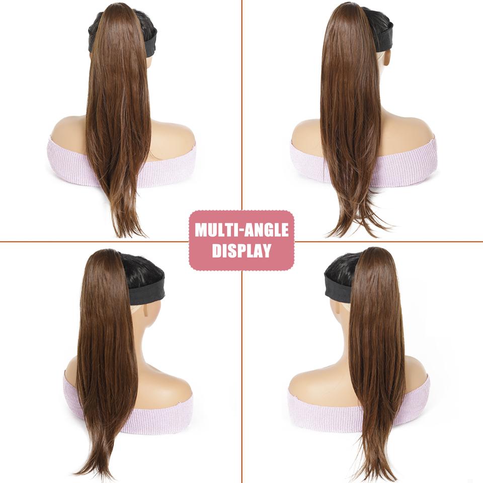 WTB Synthetic Wig Women Straight Ponytail Hair Extension Wig Small Clip-in Style Medium Length Straight Ponytail