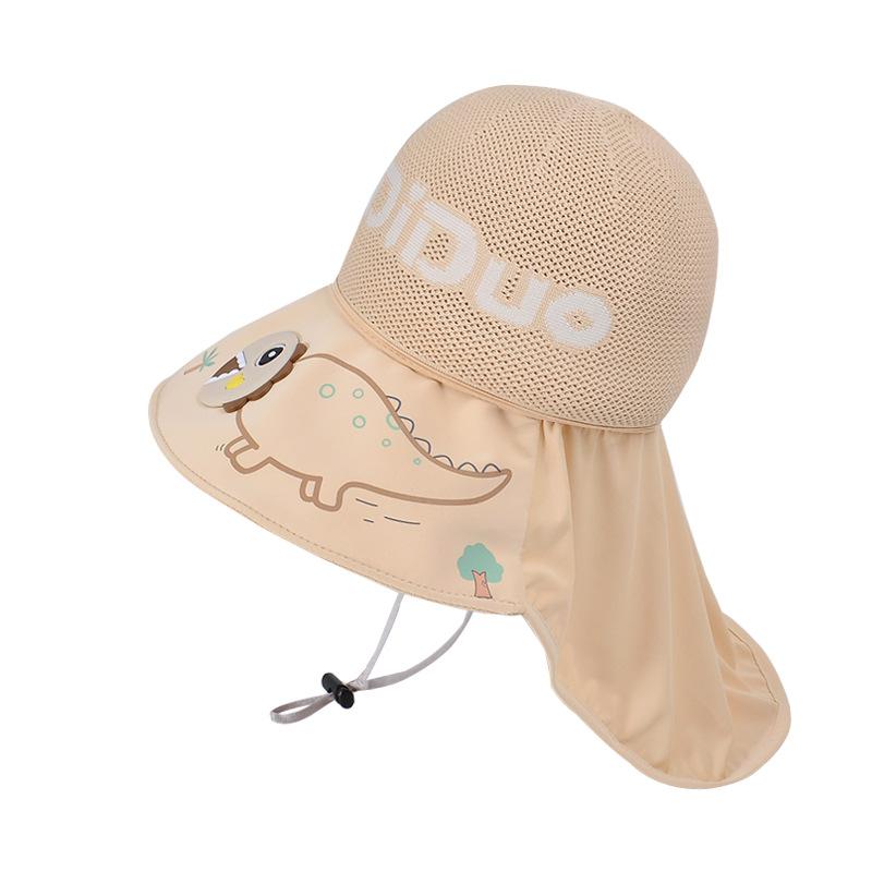 1153 children's hat outdoor UV protection empty top hat men and women cute big eaves shawl sun protection bucket hat