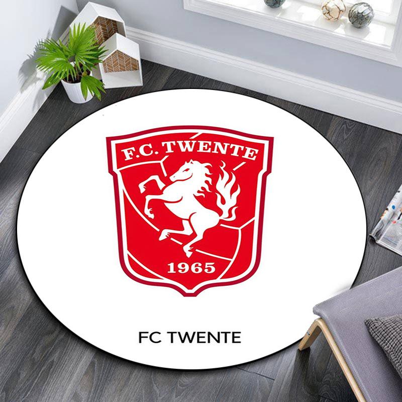 FC Twente Art pattern round rug,Carpet Rug for Living Room Bedroom Playroom ,Non-slip Floor Mat,Holiday Gifts and Birthday Gifts.