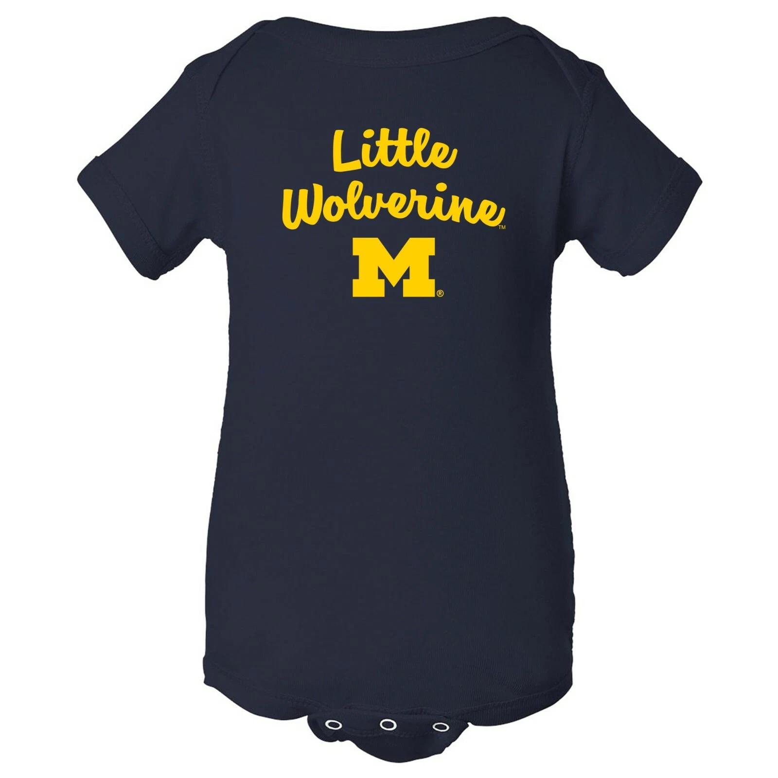 University of Michigan Wolverines Little Mascot Infant Creeper Bodysuit - Navy M