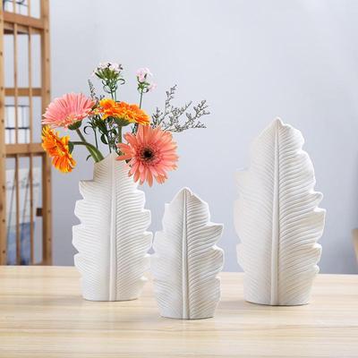 Nordic White Unglazed Ceramic Vase - Decorative Fake Flower Holder for Home and Living Room