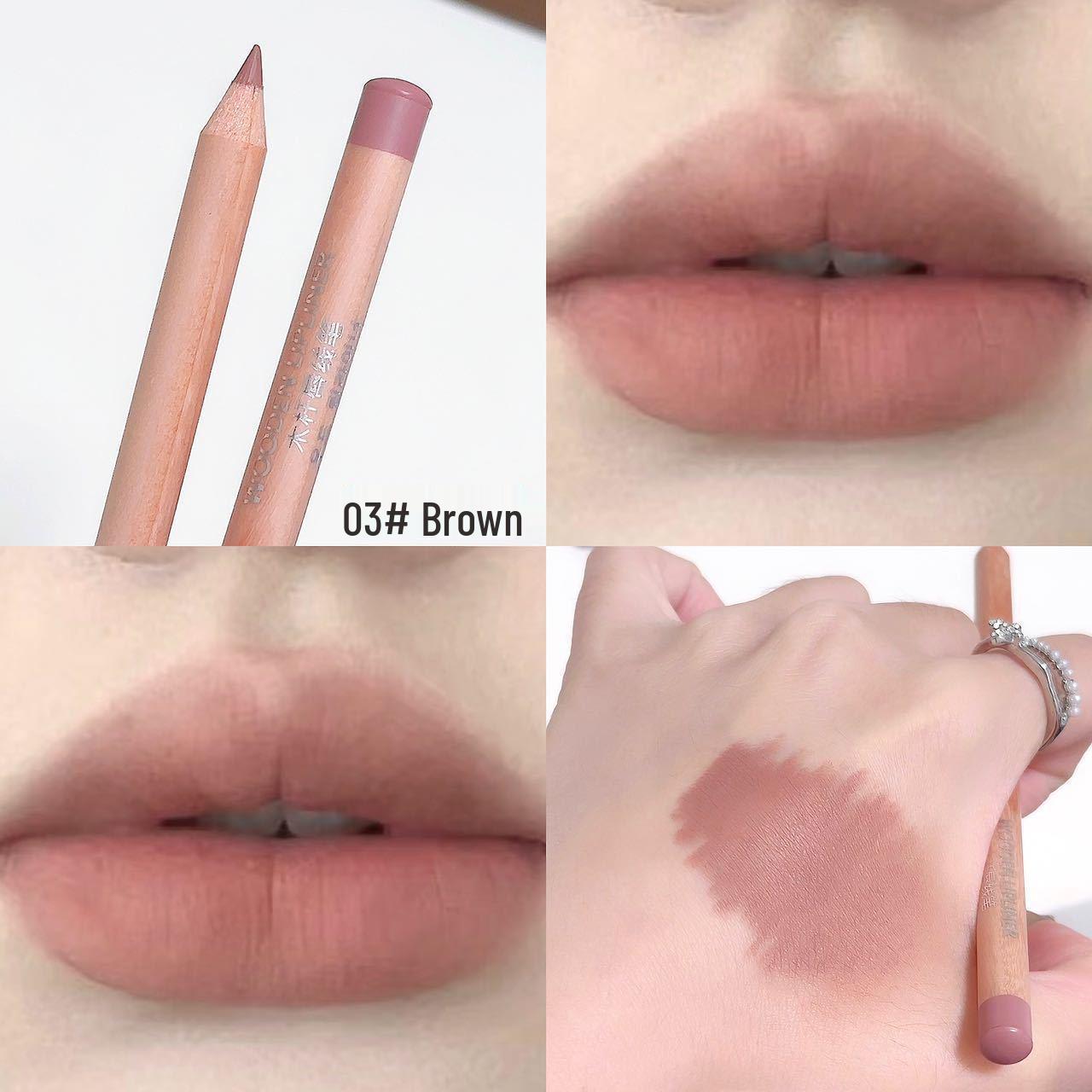 Sweetmint Holz Matt Lipliner - Natürliche Volle Nude-Töne, Langanhaltend, Ideal für Anfänger. 1.45g beige