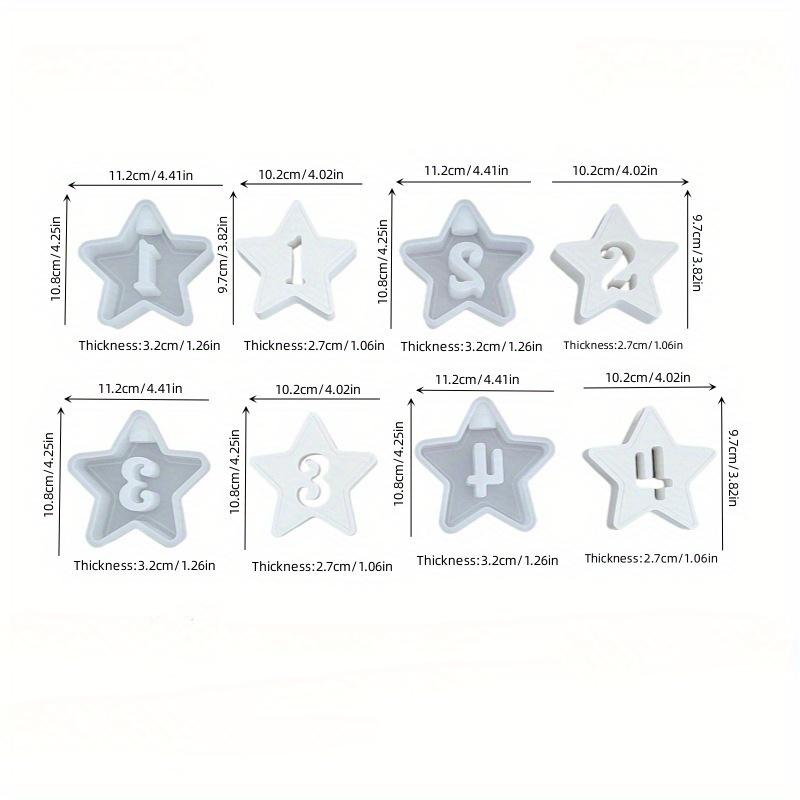 4 ks Svícen s hvězdnými čísly, forma na ozdoby, držák na svícen, sádrová forma pro kutily