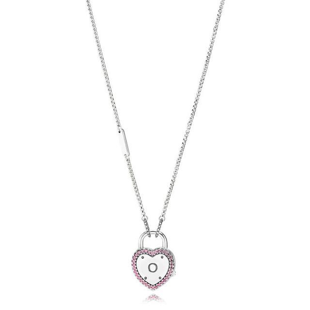100% 925 Sterling Silver Pan Model Charm Necklace Female Heart Valentine's Day Heart-shaped Necklace Fashion Jewelry