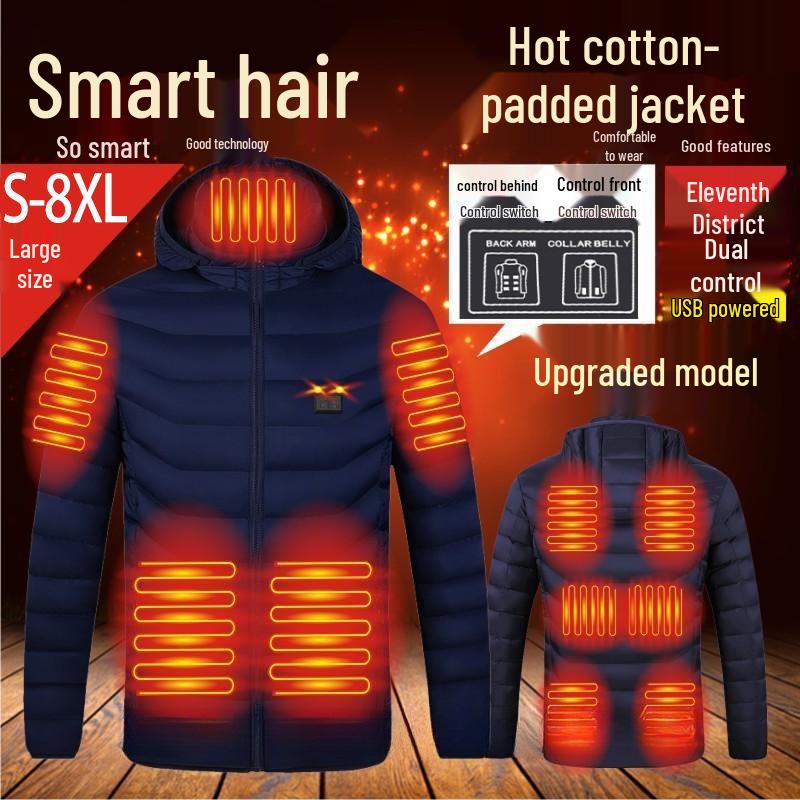 Jachetă Unisex Smart din Bumbac cu Încălzire USB - Îmbrăcăminte Exterioară Rezistentă la Frig