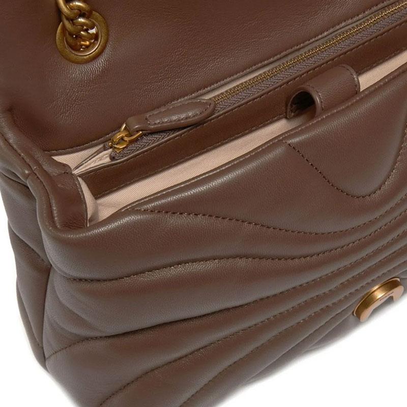 PINKO Sheepskin Crossbody Bag, Shoulder Bag Regular Large Size Women's Brown 100038-A1EX-L74Q