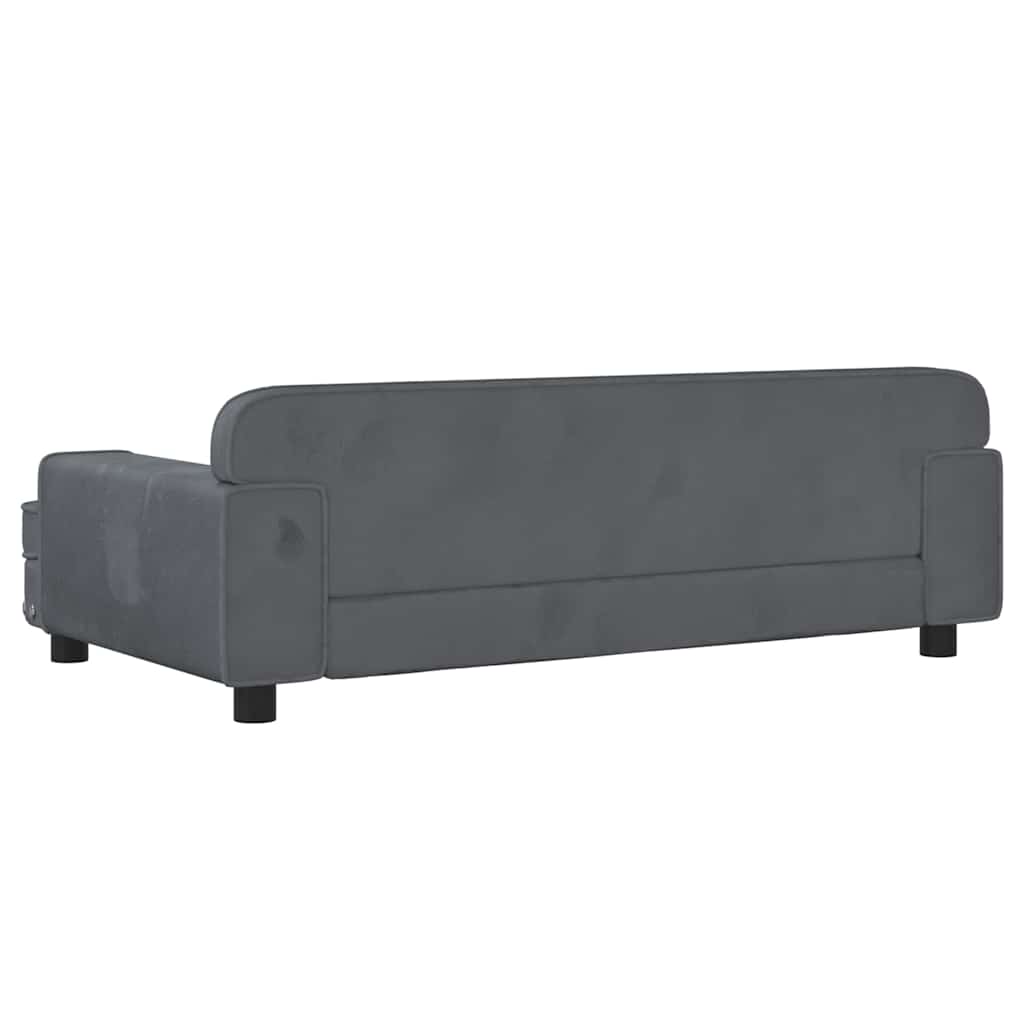 Kids Sofa Dark Gray 90x53x30 Cm Velvet