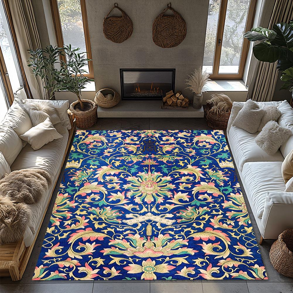Floral Area Rug Vintage Persian Style Non Slip Home Decor Living Room Carpet Bedroom Floor Mat Bohemian Rugs
