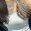 Acrylic Flower Pendant Charm Necklace Wax Line Clavicle Chain Sweet Fashion Choker Neckchain Jewelry Gift for Women Girl