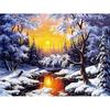 Huacan Full Square Diamond Painting Landscape Diamond Embroidery Snow Scene Picture Rhinestone Mosaic Painting