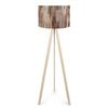 Pratik Ahşap Krem Tripod Ayaklı Pvc Ağaç Desenli Silindir Başlıklı Lambader 