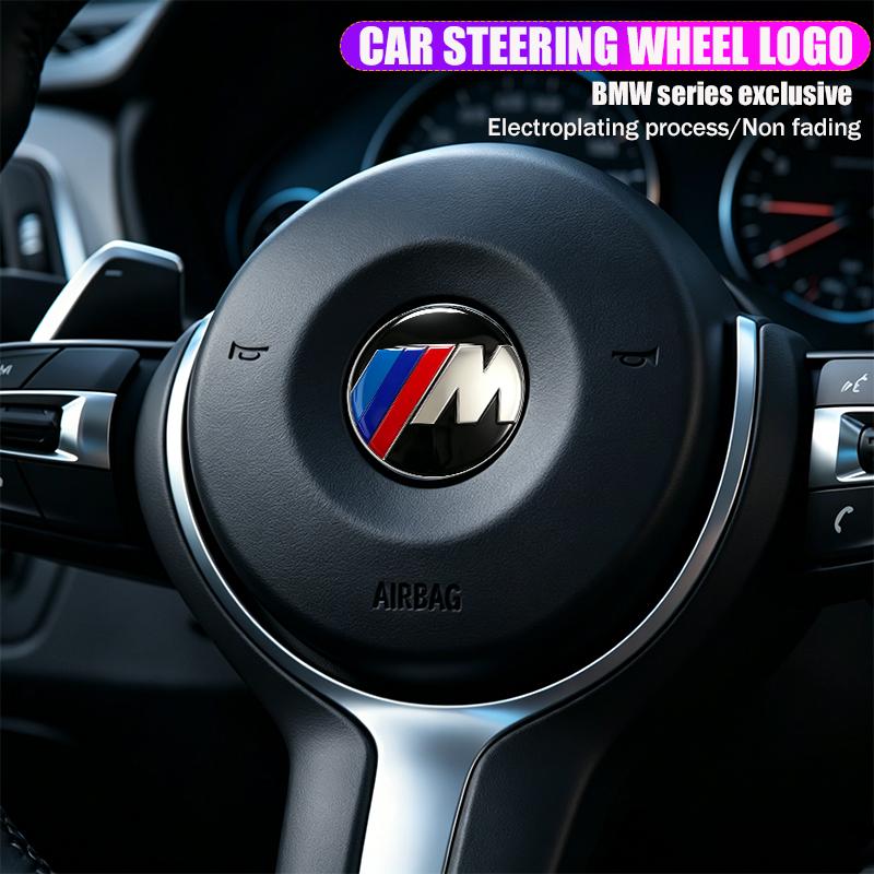 1Pcs 46mm Car Steering Wheel Decoration Badge Sticker Logo Accessories For BMW E46 E90 E60 F30 F10 E39 E36 E87 F20 E90 E70 G30