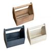 Scatola portaoggetti con manico, grande capacità, design aperto e portatile, texture legno, organizer durevole, per scrivania e souvenir